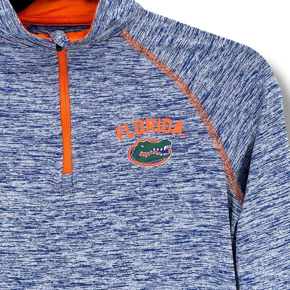 UF University Of Florida Gators Heather Blue 1/4 Zip Shirt Womens Size Small - Picture 2 of 4